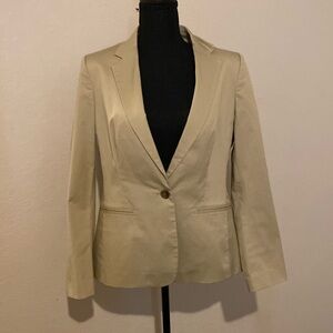 NWTs Banana Republic Stretch Cotton Blazer Sz 12 Khaki